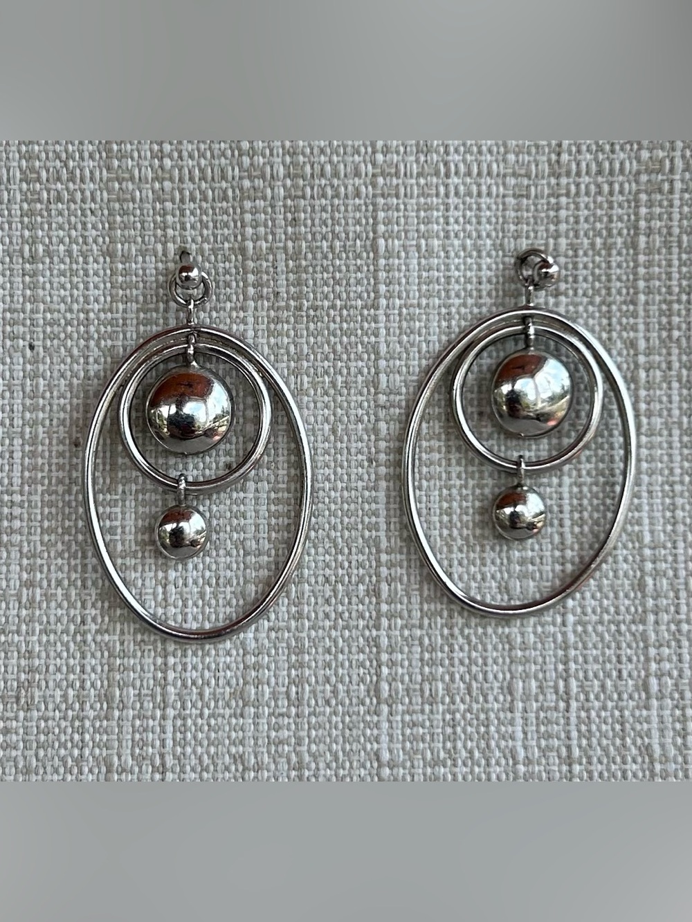 NWOT Frederic Duclos Reversible Oval Decadence Sterling Silver Earrings